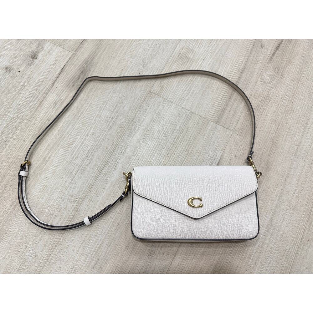 Coach Wyn Crossbody Chalk White Crossgrain Leather Bag C8439 Envelope Clutch